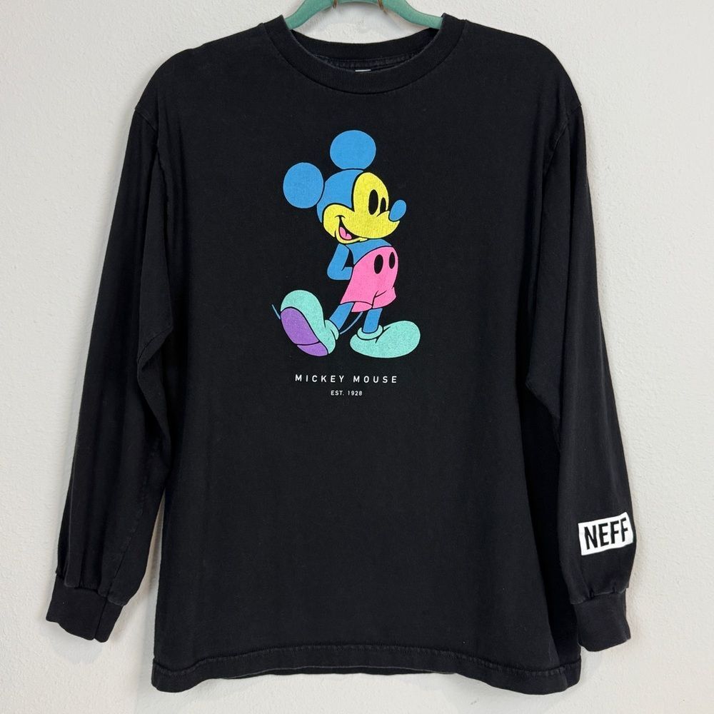 Disney x Neff Black Mickey Mouse Long Sleeve T-shirt M
